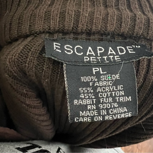 Vintage Escapade Suede Knit with Rabbit Fur Trim Jacket - Picture 9 of 9